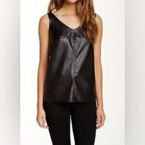 Soprano Tank Top M Medium Sheer Back V-Neck Sleeveless Contrast Hi-Lo #J27 M,L
